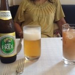 タベルナ ロンディーノ - 2012/08 今日はめちゃくちゃ暑い！！周りの人はまずはビールなので、ノンアルコールビール 630円をオーダー