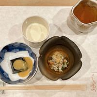 日本料理 川島 - Cコース(税別1500円)/豆乳/おから炒り/黒胡麻豆腐