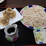 桶川市べに花ふるさと館 - もりうどん￥510 まいたけ天ぷら￥160