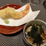 和み処 男山 - 「海老の天ぷら」と「一口蕎麦」…