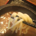 伊勢エビつけ麺えびとん - 食べてゆくうちに徐々にスープがおとなしくなる。