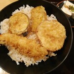 そば元 - 日替り定食(天丼大盛り、冷奴)