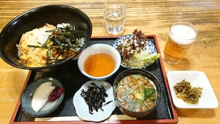 竹屋 - 天玉丼1000円(税別)＋ノンアル300円(税別)