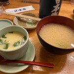 Sushi Tsukiji Nihonkai - 茶碗蒸しと味噌汁
