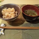 粋な屋 坂本 - 炊きこみごはん＆味噌汁