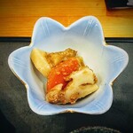 Nihon Ryouri Shino - 根菜類の小鉢！歯ごたえを残しつつ大味にならぬよう甘目の味付け！日本料理店の実力がここに出るのか？