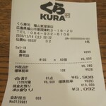 無添くら寿司 - レシート(2020.12.19)
