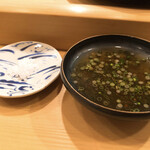 木挽町 とも樹 - ひらめの付けダレ自家製ポン酢