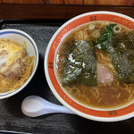 お食事処 田舎 - ラーメンセット（ミニカツ丼）