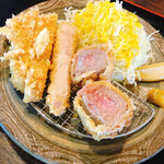 やんばる島豚あぐーのロース、ヒレの合い盛り
