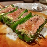 鳥茂 - ピーマンの肉詰め