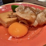 鳥茂 - 黒豚のすき焼き 酢橘で