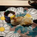 味あら井 - 焼き物は大分の白甘鯛、鬼おろし、煮蛸