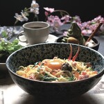 Crab miso carbonara charcoal grilled style