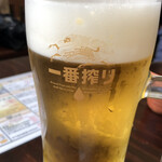 うお左衛門 明石魚ん棚店 - 生ビールメガジョッキ（777円）