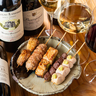 ◆Vivid sense of unity◆Exquisite marriage of natural wine and yakitori