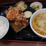 うどん万福 - 鶏から定食