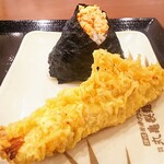 Marugame Seimen - ランチセット500円 かけうどん かしわ天 シャケおむすび