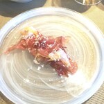 La Brianza - 届いたばかりの新しいジノリのお皿でイベリコベジョータ山わさびトッピング、いつも目新しいアレンジ心配りありがとうございます☆☆