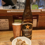 麺屋 翔 - 瓶ビール サッポロ黒ラベル 500円