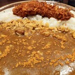 CoCo壱番屋 - チキンにこみカレー300g757円with1本ささみかつ233円にとび辛スパイスをまぶす