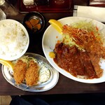 Tonkatsu Hiroki - ロースとんかつ＆海老フライ定食&カキフライ