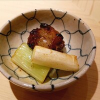 新ばし 星野 - 新潟の網捕り真鴨。マガモを取った畑の葱。