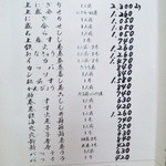 竹八鮨 - メニュー②(寿司の部)