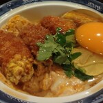 丼丼亭 - 牡蠣とじ丼+生卵