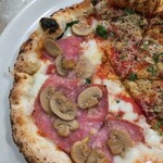 ピッツァマン オオイマチ - 釜あげしらすのマリナーラ＋モルタデッラとマッシュルームのピッツァ
