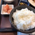 博多もつ鍋 やまや 和膳 - お代わりの明太子とごはん大盛り