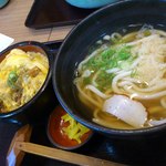 手打うどん けんどん屋 - 今日の日替りカツ丼とかけうどん温