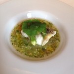 クッチーナ イタリアーナ ガッルーラ - 師崎漁港『すずき』のヴァポーレ　ピエモンテ州チェーザレ氏の白ワインヴィネガー