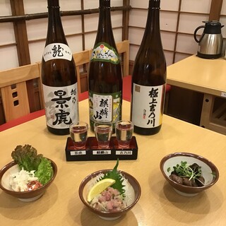 We have a wide range of shochu and sake. Enjoy your favorite drink to match your meal.