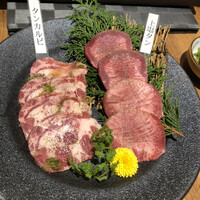 和牛 まつした 本通り店 - ネギ塩タンカルビ＆上塩タン