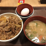 すき家 - 牛丼モーニングセット(並盛)¥500