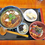 Ohako - ランチ かけそば＋ミニうなぎ丼