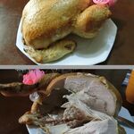 鳥庄 - まずは腿からカット、続いてささ身手羽