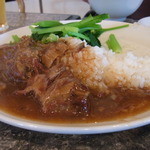 愛群 - 【2012.08.　初訪】　牛バラ肉美味し！900円（ご飯半分は空芯菜残りスープへｗ）