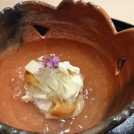 和ごころ 泉 - ちしゃとうと長芋の食感が楽しく、花穂紫蘇の酸味がいつもより味わいに花を添えて。
