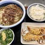 Marugame Seimen - 丸亀ランチセット　天丼用ご飯
                        肉うどんセット　得