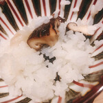 温石 - 蛤出汁をかけているので、やや硬めの増水のような仕立てになります