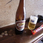 Nakamuraya Saketen - 瓶ビール大３６０円　ソーセージ１０５円