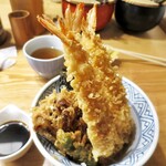 金子屋 - 大海老天丼（ご飯少なめ）