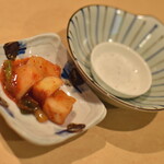 味家 - 参鶏湯（１，０８０円）の『カクテキ』２０２０年１２月