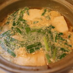 季節料理 よし野 - かきの出汁湯豆腐ニラ玉子とじ