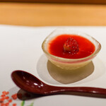 Ebisu Sushi Shiorian Yamashiro - 甘味　イチゴとクリームチーズのババロア