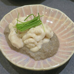鮨 心白 - 白子と芽ネギ