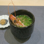 鮨 心白 - 味噌粕の海老入り