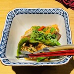 老虎菜 - 大根餅と大海老のXO醬炒め